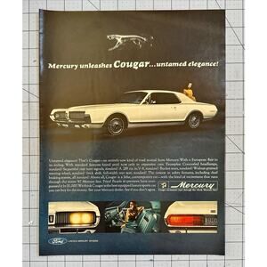 1966 Magazine Ad Mercury Cougar Unleashed Untamed Elegance